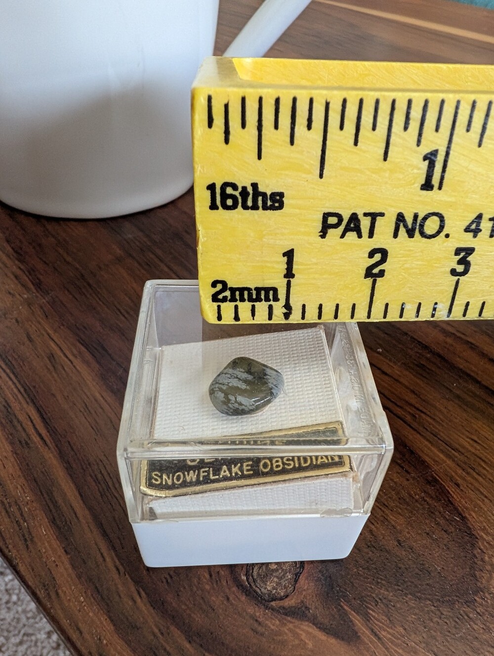 Vintage Genuine Snowflake Obsidian Polished Mineral Specimen Display Box - Picture 2 of 2